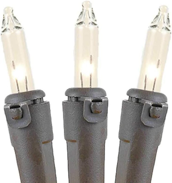 Novelty Lights 50FT 100 Light Brown Christmas Lights, Lights With Brown Cord UL Listed For Indoor/Outdoor Use, Snap Lock Socket With Long Life Bulb, Christmas Tree Lights Indoor (Clear)