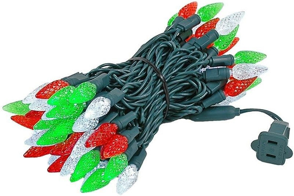 ‎‎‎Novelty Lights 24FT 70 LED C6 LED Christmas String Lights, Outdoor Christmas Tree Commercial Grade LED String Lights, Permanent Christmas Lights Outdoor Tree Decorations Outdoor (Red/Green/Pure