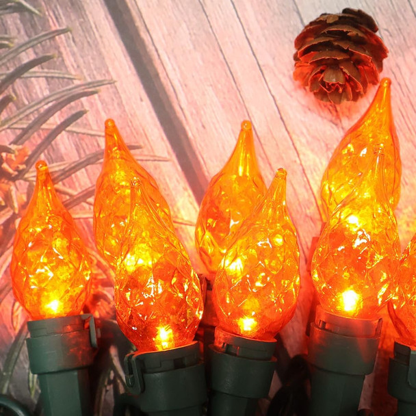 Orange Halloween String Lights 19ft, 70 LEDs C5 Christmas Lights for Indoor and Outdoor Use, ETL Perfect for Halloween, Thanksgiving, and Christmas Decor