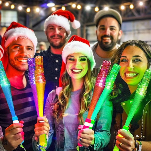 36 Glow Fiber Optic Wands Sticks LED Light up Wands Bulk,Glow in the dark Party Supplies Favor Flashing Sticks Included Batteries for Birthday Holiday Party Wedding Halloween Christmas