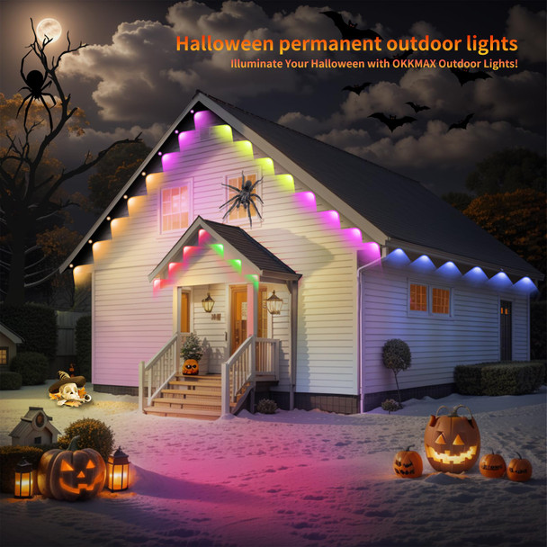 Permanent Outdoor Lights - Smart Christmas Lights, 150ft with 90 LEDs, IP68 Waterproof, Perfect for Halloween & Christmas Decorations, Works with Wi-Fi, Google Assistant, & Alexa Permanent Outdoor Lights - Smart Christmas Lights, 150ft with 90 LEDs, IP68 Waterproof, Perfect for Halloween & Christmas Decorations, Works with Wi-Fi, Google Assistant, & Alexa