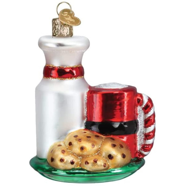 Old World Christmas Santa's Milk and Cookies Glass Blown Ornament for Christmas Tree