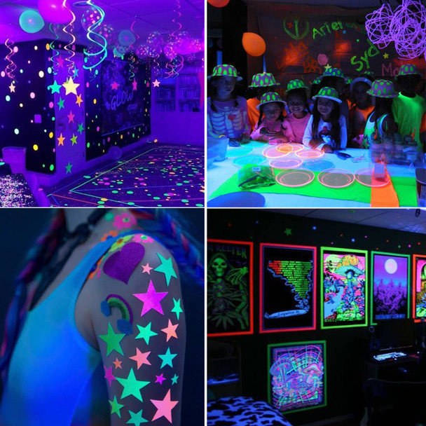 OMIKA 40ft LED UV Black Light, 120 Units 2835 LED UV Lamp Beads 8 Modes Flexible Blacklight Fixtures Fairy String Lights with Remote for Fluorescent Party Stage Lighting Body Paint Halloween Decor