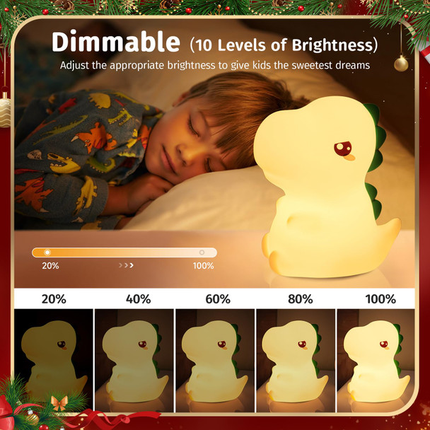 Dinosaurs s Baby s, 16 Colors & Remote Control Silicone Dinosaur Light Dinosaur Lamp, Dimmable Baby Night Light Lamp, Portable Rechargeable Dinosaur Christmas s for Boys
