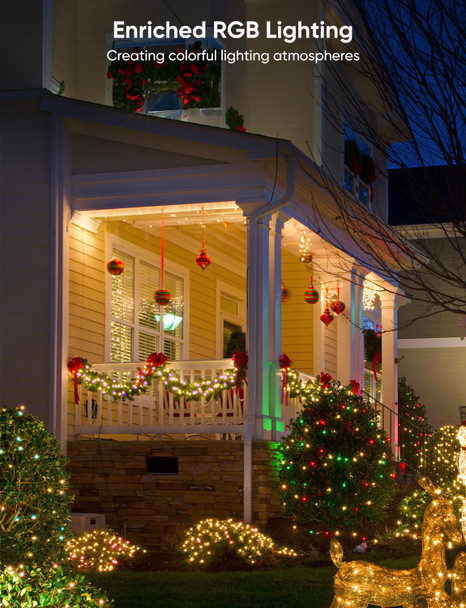 200 LED Christmas String Lights - 76ft Smart String Lights with 111 Scene Modes, Color Changing Christmas Lights App Controlled, Work with Alexa & Google for Outdoor Christmas, IP65 Waterproof