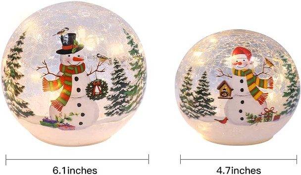 PHITRIC Christmas Decorations Indoor, 3 pcs Sparkling Christmas Snowman Globes with LED Lights and Timer, Tabletop Christmas Decor, Xmas Decorations for Fireplace, Table, Home Decor Indoor PHITRIC Christmas Decorations Indoor, 3 pcs Sparkling Christmas Snowman Globes with LED Lights and Timer, Tabletop Christmas Decor, Xmas Decorations for Fireplace, Table, Home Decor Indoor