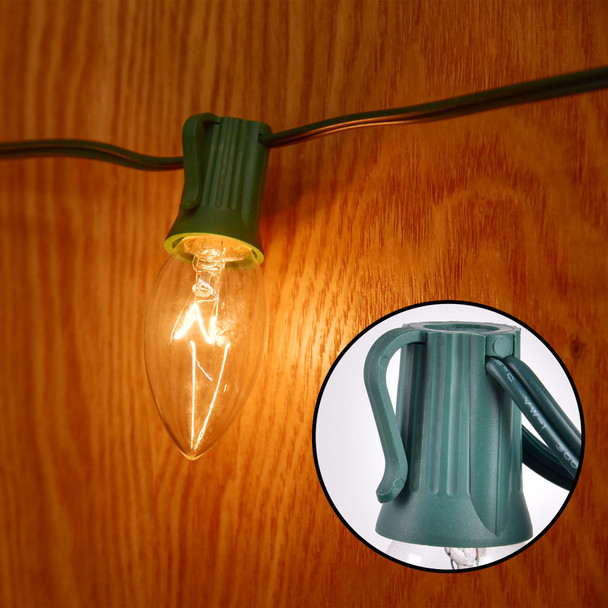 C9 Christmas Pathway Lights Outdoor 30.75 FT Sidewalk Lights with Marker Stakes, 24 Connectable Waterproof Walkway Christmas Lights for Outdoor Lawn, Christmas Yard Decorations, Warm White, 2 Pack