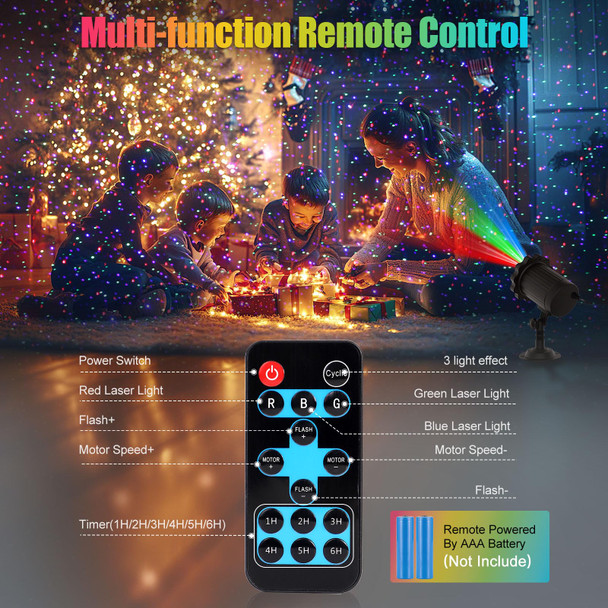 Laser Christmas Projector Lights Outdoor,12 Effect Moving RGB Lights Show Laser Projection Light with RF Remote and Timer,Waterproof Firefly Laser Landscape Lights for Holiday Party Garden Decor