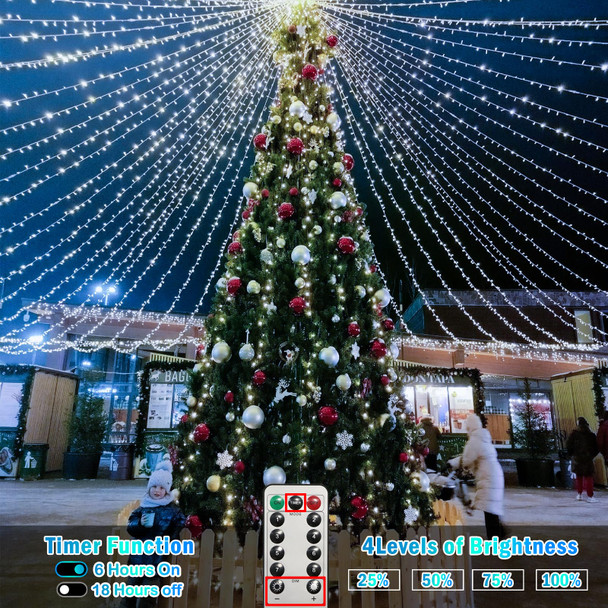 393FT Outdoor Christmas Lights 1200 LED Christmas Lights with 8 Modes Waterproof Led String Lights Plug In Christmas Decorations Outdoor Indoor for Holidays Party Wedding Xmas Home Decor Cool White