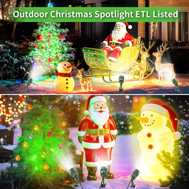 LED Christmas Spotlights Outdoor Plug in, Flood Stake Lights Outdoor, 5000K 350LM Landscape Light for Yard, Flag, Holiday Decor, Weather Resistant, 120V 6FT Power Cord, Green, ETL Listed, 2 Pack LED Christmas Spotlights Outdoor Plug in, Flood Stake Lights Outdoor, 5000K 350LM Landscape Light for Yard, Flag, Holiday Decor, Weather Resistant, 120V 6FT Power Cord, Green, ETL Listed, 2 Pack