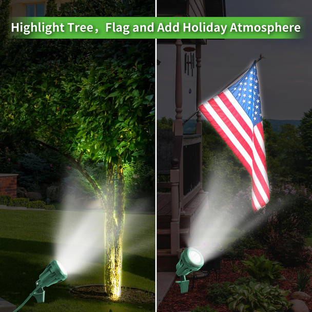LED Christmas Spotlight Outdoor Plug in, 800LM Waterproof Flood Lights with 5 Extra Lenses (Red Green Blue Purple Orange), 5000K Landscape Light for Yard, Flag, Holiday Decor, ETL Listed, 2 Pack LED Christmas Spotlight Outdoor Plug in, 800LM Waterproof Flood Lights with 5 Extra Lenses (Red Green Blue Purple Orange), 5000K Landscape Light for Yard, Flag, Holiday Decor, ETL Listed, 2 Pack