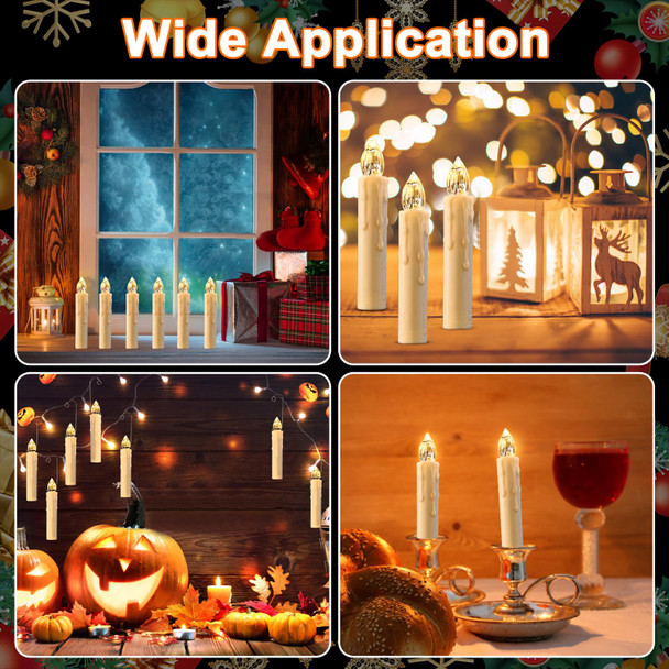 RaceGT 20 Pcs Flameless Candles with Remote, Clip On Candle Lights for Christmas Tree with Timer, Battery Operated LED Window Candles, Taper Floating Candles for Home Indoor Outdoor Christmas Decor