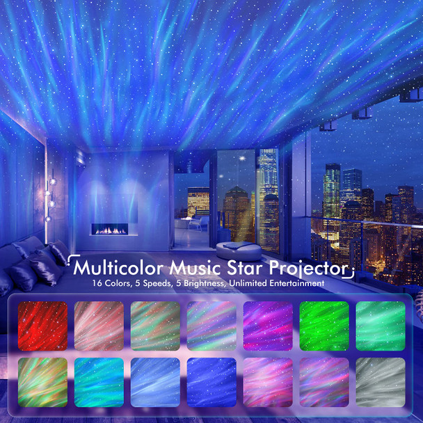 Rossetta Star Projector, Galaxy Projector for Bedroom, LED Night Light Aurora Projector with Bluetooth Speaker, White Noise, Timer and Remote, Room Decor, s for Kids, Adults, Christmas, Birthday