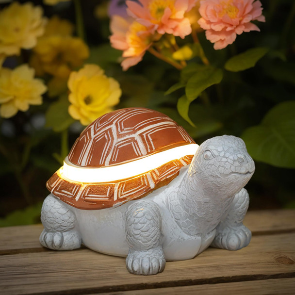 Outdoor Solar Garden Statue Lights with LED Lights, Christmas & Birthday s for Women, Garden Statues for Yard Decor, Turtle
