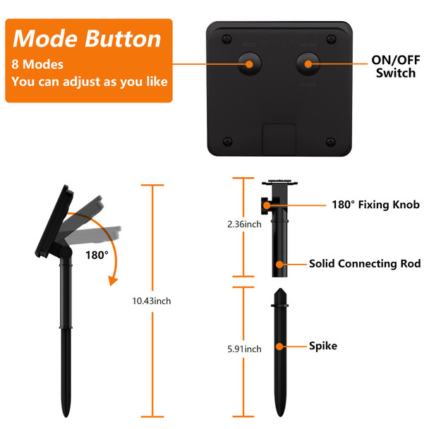 2-Pack 200 LED Solar String Lights for Outside,Solar Fairy Lights for Outside Waterproof,Solar String Lights Outdoor with 8 Modes for Christmas Tree,Balcony, Party,Wedding Decorations (Warm White)