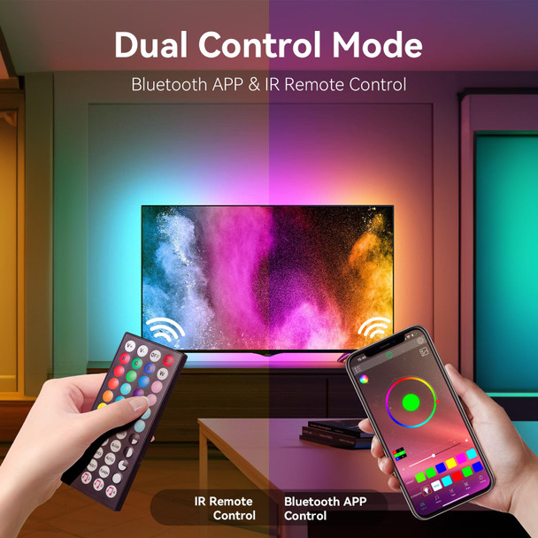 Led Lights for Bedroom 100ft (2 Rolls of 50ft) Music Sync Color Changing, Bluetooth RGB Led Strip Lights with Remote and Smart App Control, for Room Lighting Flexible Home Décor