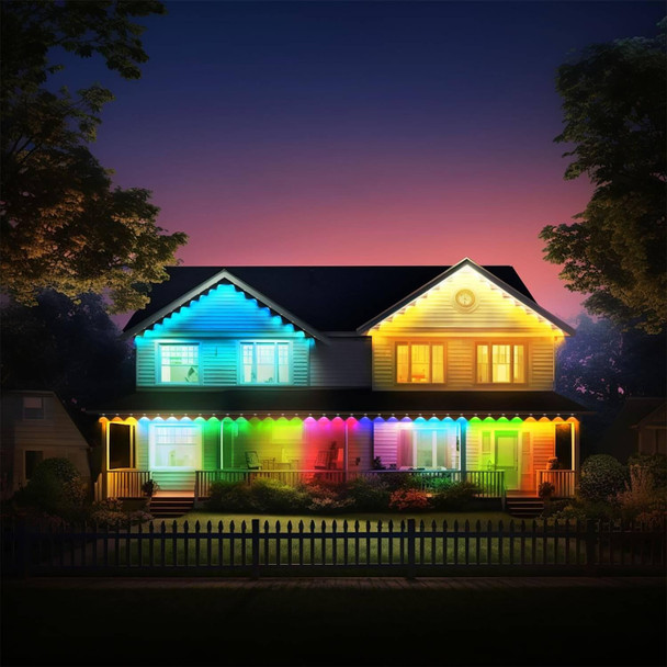 Eternity Lights - Permanent Outdoor Lights with App & Remote, RGB+IC Smart Eaves Lights IP68 Waterproof, Year-Round House Roof Outdoor Lighting for Christmas, Holiday, 30LEDs, 50ft, Extendable