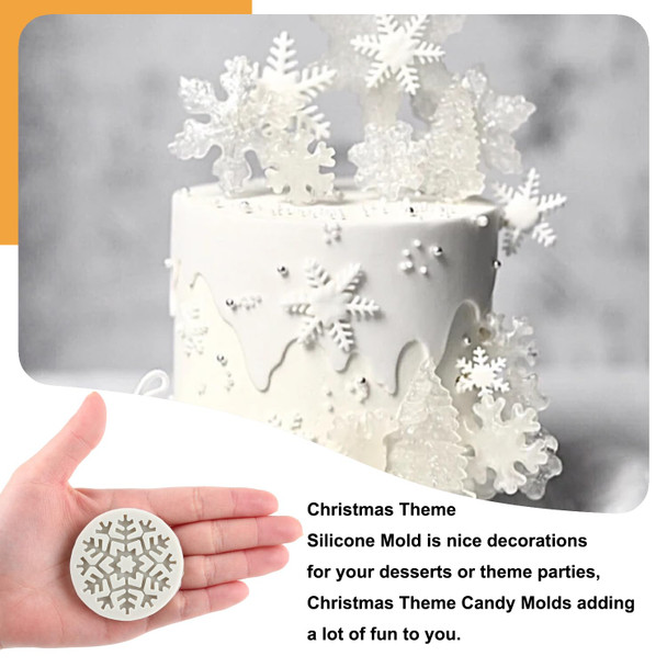 Sijiangmold Christmas Silicone Molds Snowflake Molds Mini Xmas Fondant Chocolate Candy Cake Molds Christmas Tree Deer Elk Frozen Party Mold For Cake Decorating Cake Topper Gum Paste Set Of 6