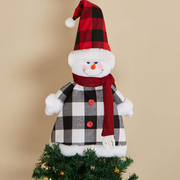 Skylety Large Snowman Tree Topper Christmas Snowman Tree Topper Ornaments with Hat and Scarf for Winter Supplies Christmas Decorations Wonderland Home Party