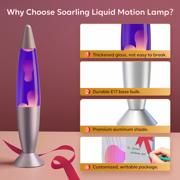 13.5 Inch Liquid Motion Lamp for Kids Adults Blue Purple Volcano Lamp Relaxing Night Light Table Desk Lamp Small for Bedroom, Living Room, Hallway Classic Retro Nightlight for Christmas, Birthday 13.5 Inch Liquid Motion Lamp for Kids Adults Blue Purple Volcano Lamp Relaxing Night Light Table Desk Lamp Small for Bedroom, Living Room, Hallway Classic Retro Nightlight for Christmas, Birthday