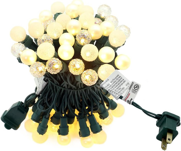 Christmas Lights Warm White 70 LED G15 Glass Blubs Globe String Light Plug in ETL Outdoor Indoor String Light for Holiday Party Christmas Tree Patio Party Garden Yard Gazebo Wedding Decor