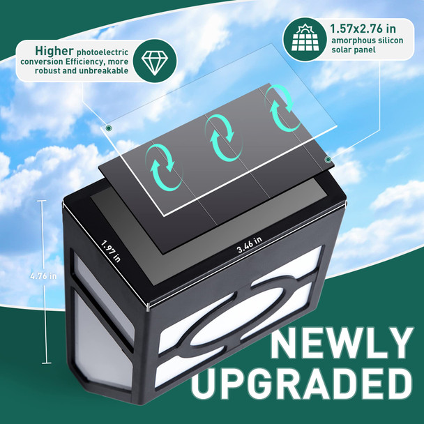 Solpex Solar Deck Lights,Solar Fence Lights, 2 Modes Christmas Decoration Lights,Unique Pattern, Waterproof Automatic Outside, Deck, Patio, Stairs, Yard, Steps, Path & Driveway (RGB & Black 8-Pack)