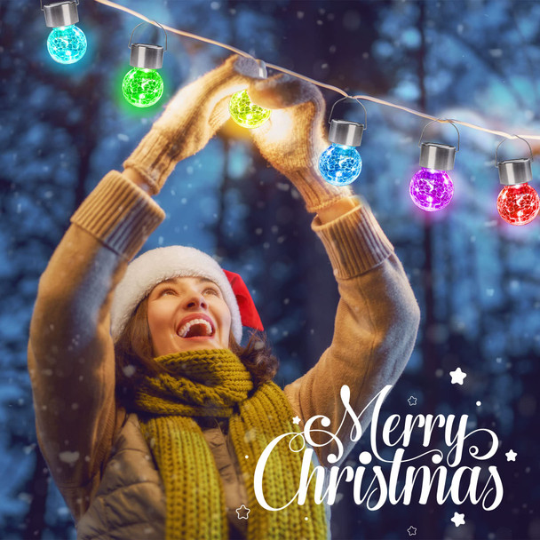 SOLPEX 12 Pack Hanging Solar Lights Outdoor,Solar Outdoor Lights Decorative, Solar Powered Waterproof Lights, Hanging Globe Solar Lights for Garden, Yard, Patio, Lawn, Flower Bed(Color Changing)