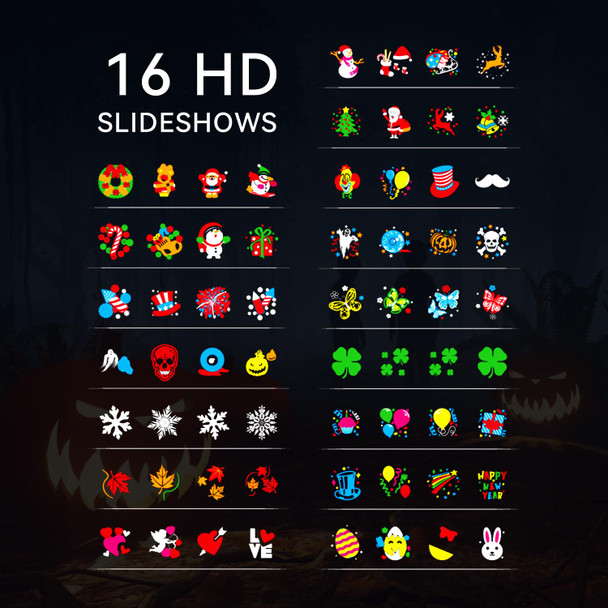 Slide Show Christmas LED Holiday Projector, Waterproof 16 HD Effects Moving Patterns Multiple Themes Christmas Projector Lights Outdoor for Xmas House Garden,Yard,Party,Club,Landscape