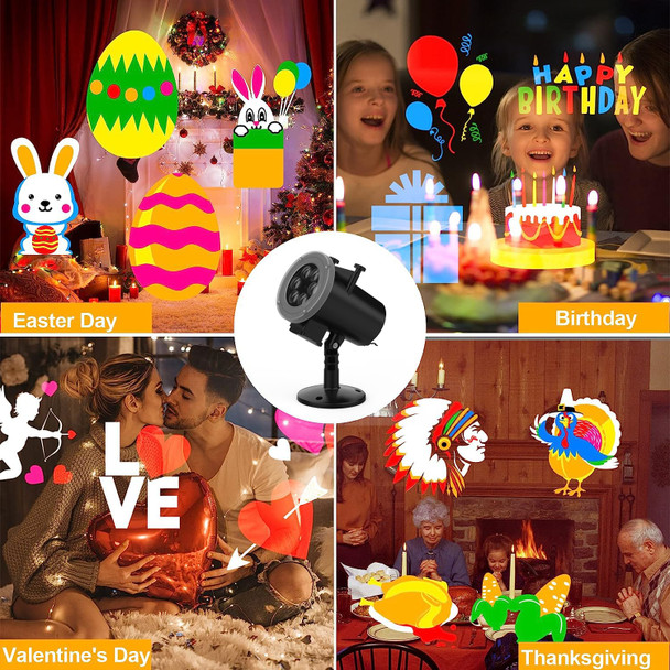 Slide Show Christmas LED Holiday Projector, Waterproof 16 HD Effects Moving Patterns Multiple Themes Christmas Projector Lights Outdoor for Xmas House Garden,Yard,Party,Club,Landscape