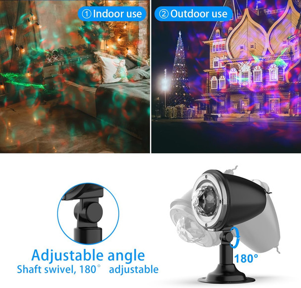 Christmas Halloween Laser Projector Lights - Outdoor Waterproof Holiday Light Projector with 10 Color, Aurora & Ocean Wave Pattern - Landscape Night Light for House,Garden,Yard Christmas Decoration