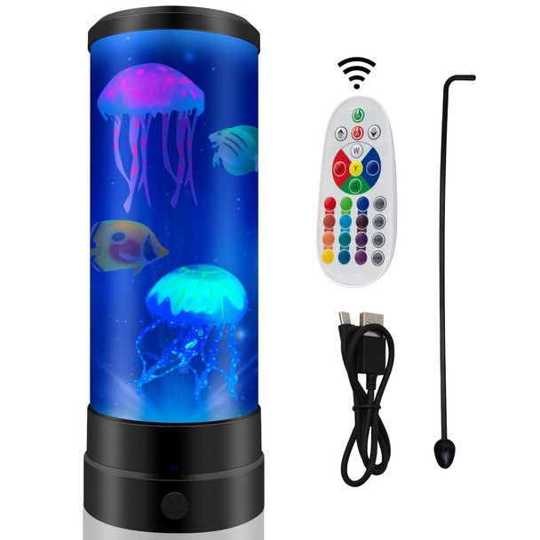 Jellyfish Lamp, Jellyfish Lamp for Kids 17 Colors Changing with Remote Control, USB Powered Jellyfisha Lamps for Adults, Jelly Fish Light Lamp Christmas Halloween s for Teen Boys Room Decoration