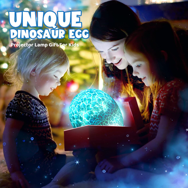 Dinosaur Egg Night Light Toys 2-in-1 Dino & Star Projector for Kids 3-5 6 7 8 9 10 Year Old Boy Girl Nights Lights Lamp Boys Birthday Christmas s for Kid Age 3-12