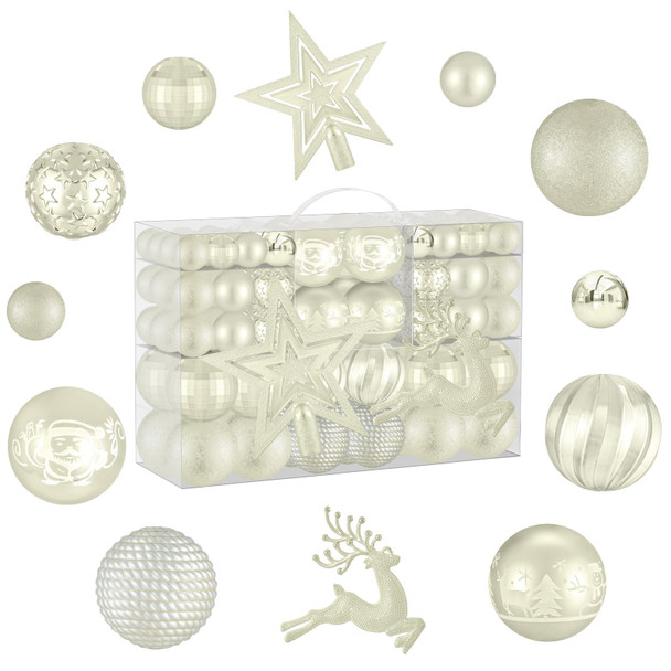 102PCS Christmas Ornaments,Assorted Plastic Shatterproof Christmas Ornaments,Christmas Balls Ornaments,Xmas Tree Ornaments, Christmas Tree Decorations Set