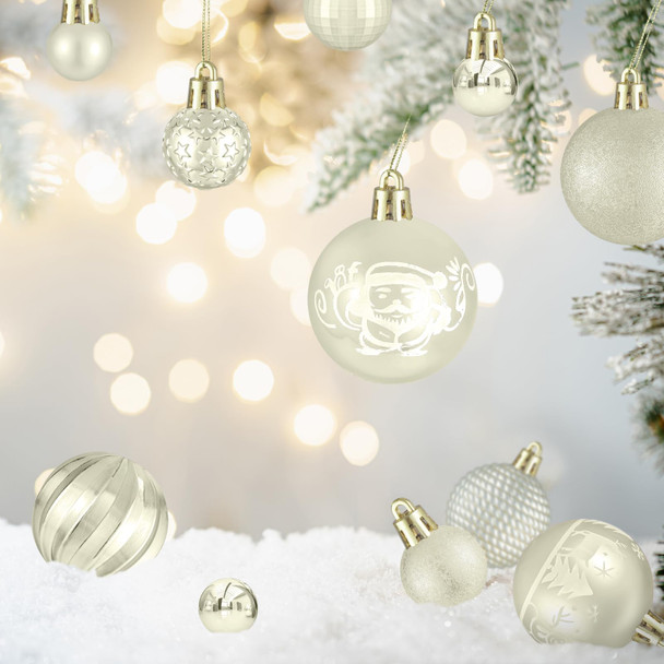 102PCS Christmas Ornaments,Assorted Plastic Shatterproof Christmas Ornaments,Christmas Balls Ornaments,Xmas Tree Ornaments, Christmas Tree Decorations Set