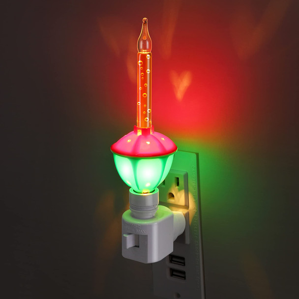 9 Pack Christmas Bubble Light Bulbs, Replacement Multi Color Bubble Fluid Light 5W Bulbs for C7/ E12 Candelabra Base, Traditional Vintage Christmas Lights Replacement Set for Xmas, Holidays