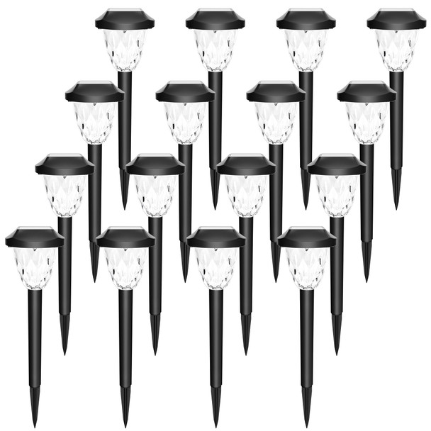 Solar Outdoor Lights, Bright Solar Christmas Lights Outdoor with Great Pattern, Waterproof Auto On/Off Solar Lights for Outside Garden Walkway Driveway Yard Pathway(16 Pack)