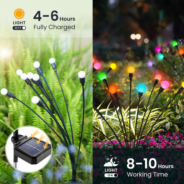 Christmas Solar Lights Outdoor Decoration, Waterproof Xmas Outdoor Lights Decor for Yard, Patio, Garden, and Front Porch, 30 LEDs Swing with The Wind (3 Pack, Multicolor)