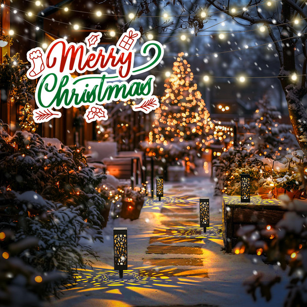 Garden Decor, Solar Outdoor Lights, Christmas Decor Lights, Christmas Decorations Outdoor, Solar Lights Outdoor Waterproof for Garden Yard Patio Walkway Driveway Outside Decor (8 Pack)