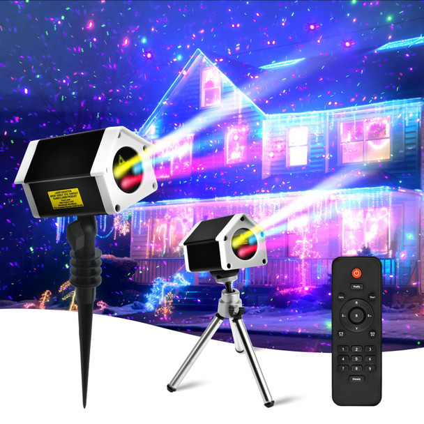 Christmas Laser Projector Lights Outdoor, 7 Color Firefly Projection Lights with Remote Controller, Outdoor Waterproof Indoor Patio Garden Landscape Decor Tree Decoration