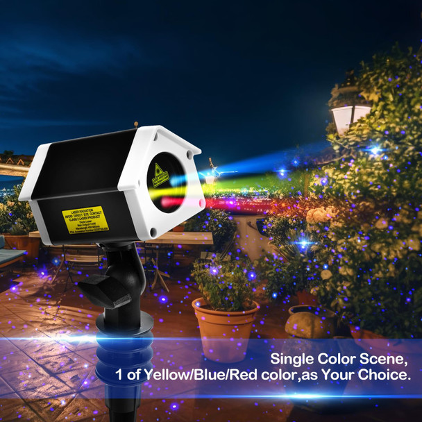 Christmas Laser Projector Lights Outdoor, 7 Color Firefly Projection Lights with Remote Controller, Outdoor Waterproof Indoor Patio Garden Landscape Decor Tree Decoration