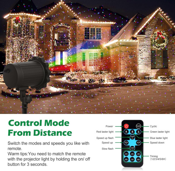 SUNYAO Laser Christmas Projector Lights Outdoor, Moving RGB Christmas Projector Light, 3 Color Motion Firefly Decorative Lights Show for Halloween Christmas Holiday Garden Patio