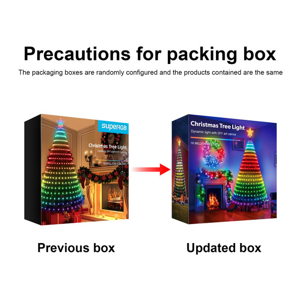 7 Ft Plug in Christmas Tree Lights - Multicolor LED Animated Lightshow with 400 LEDs - Remote & App Controlled, Music Sync, 12 Modes - for Indoor/Outdoor Use, Multicolor & Warm White