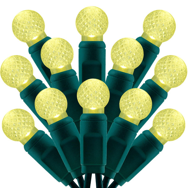 100 Warm White Raspberry One-Piece LED Christmas Lights, 33 ft Green Cord High Waterproof UL G12 Outdoor String Lights (Warm White)