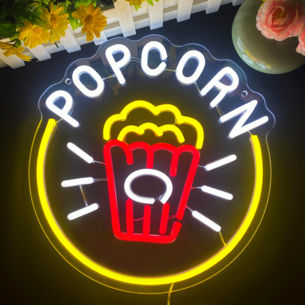 Popcorn Neon Signs for House Wall Decor,Dimmable Food Neon Light,USB Powered Snack Sign for Kitchen Restaurant Bar Party Business Bedroom Christmas Birthday s(13 12.2in)