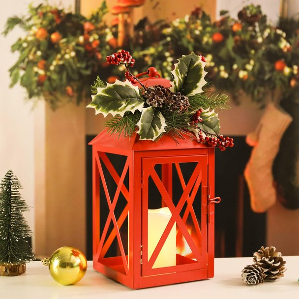 Taman Christmas Lantern,2 Pack Hanging Lights LED Decorative Candle Light Waterproof Umbrella Lights for Christmas Patio Garden, Table,Party Decor,
