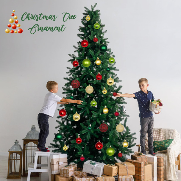 101 PCS Christmas Balls Ornaments Set for Christmas Xmas Trees, Shatterproof Plastic Baubles Christmas Balls and Tree Topper for Christmas Holiday Decorations