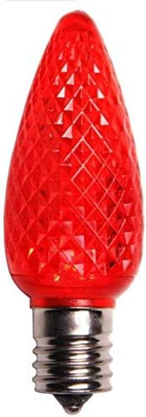 25 Pack Multi-Color C9 LED Replacement Bulbs Faceted Multi-Color LED Christmas Light Bulb 2 SMD LED diodes in Each Bulb Fits E17 Socket Commercial Grade Indoor and Outdoor Use