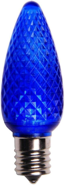 25 Pack Multi-Color C9 LED Replacement Bulbs Faceted Multi-Color LED Christmas Light Bulb 2 SMD LED diodes in Each Bulb Fits E17 Socket Commercial Grade Indoor and Outdoor Use