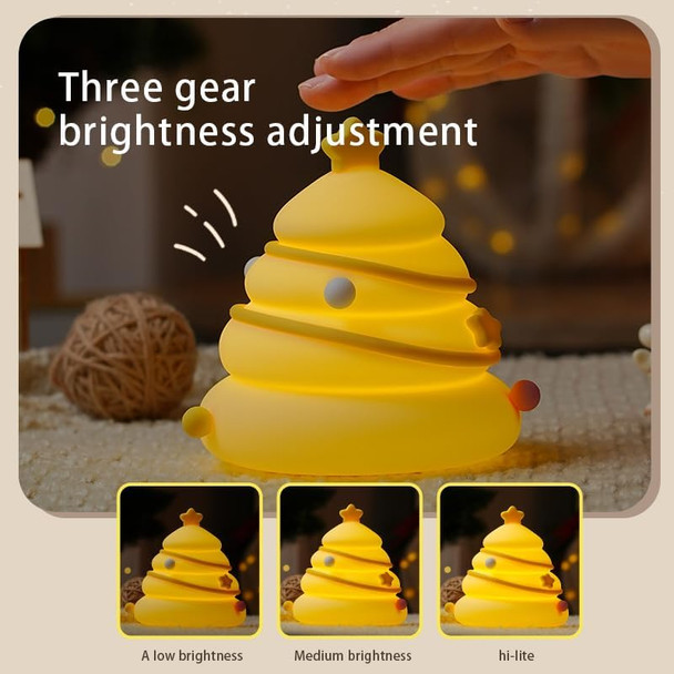 Christmas Tree Night Light LED Lamp 3 Level Dimmable Nursery Nightlight Decorations Rechargeable Night Light Bedside Touch Lamp Funny Office Desk and Cute Light Christmas Decor (Christmas Tree)