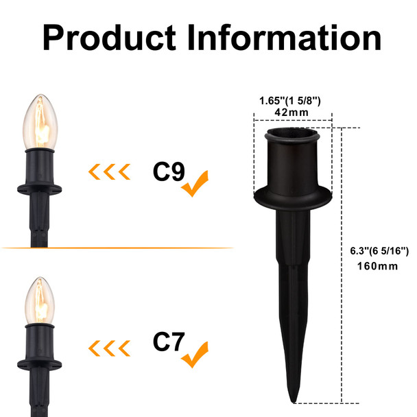 d 50 Pack 6 Inch Christmas Light Stakes - for C7 C9 Pathway String Lights Outdoor, Easy Install Durable Plastic Lights Stakes, Use on Yard Garden Lawn Patio Path Walkway Decorations (50, Black) d 50 Pack 6 Inch Christmas Light Stakes - for C7 C9 Pathway String Lights Outdoor, Easy Install Durable Plastic Lights Stakes, Use on Yard Garden Lawn Patio Path Walkway Decorations (50, Black)